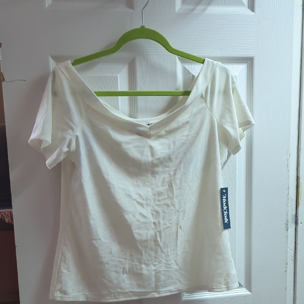 Modcloth Cream Fitted Blouse